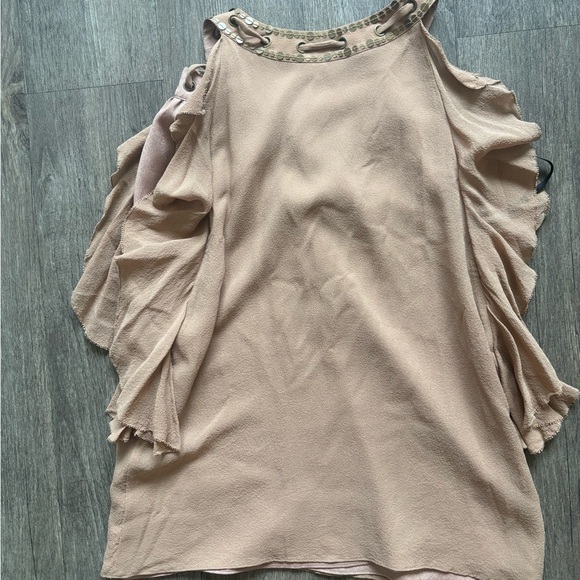 Bebe Beige Blouse with Metallic Details - Picture 5 of 5